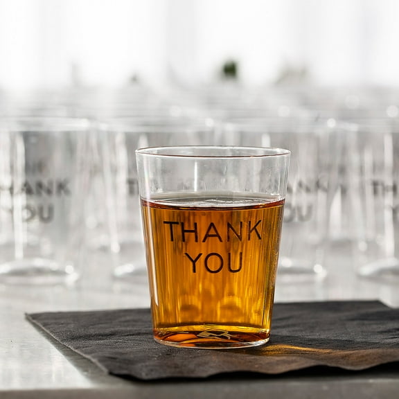 Fun Express Bulk 200 Count Thank You Clear Shot Glasses