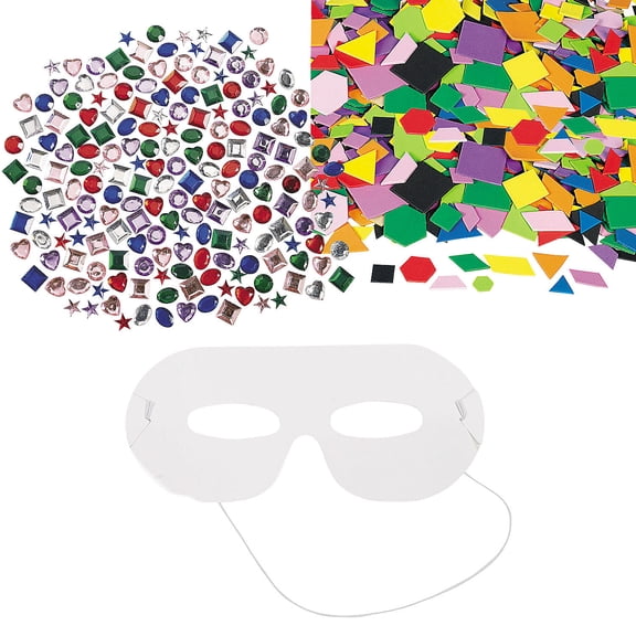 Fun Express Bulk 2048 Pieces Purim Mask Craft Kit for 48 Guests