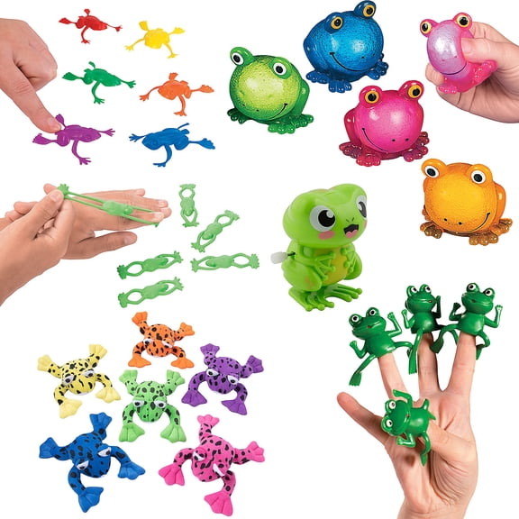 Fun Express Bulk 264 Pieces Frog Character Toys & Handouts Assortment Kit