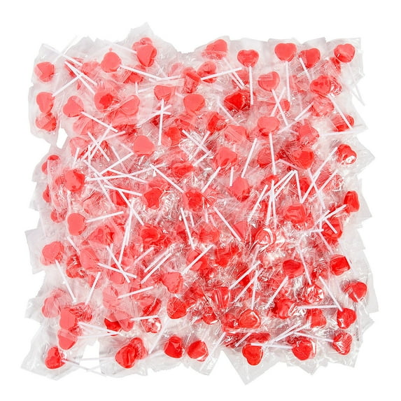 Fun Express Bulk 320 Pieces Mini Heart Lollipops