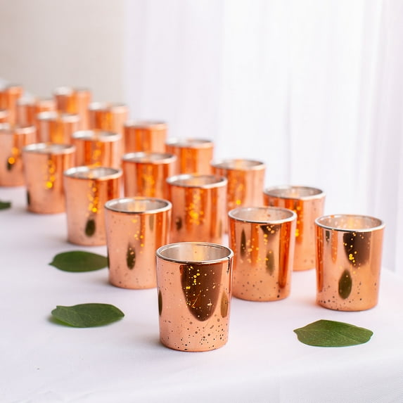 Fun Express Bulk 36 Pieces Copper Mercury Glass Votive Candle Holders