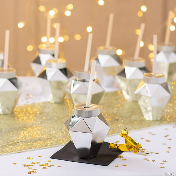 Bulk 36 Pieces Diamond Cups with Lids & Straws