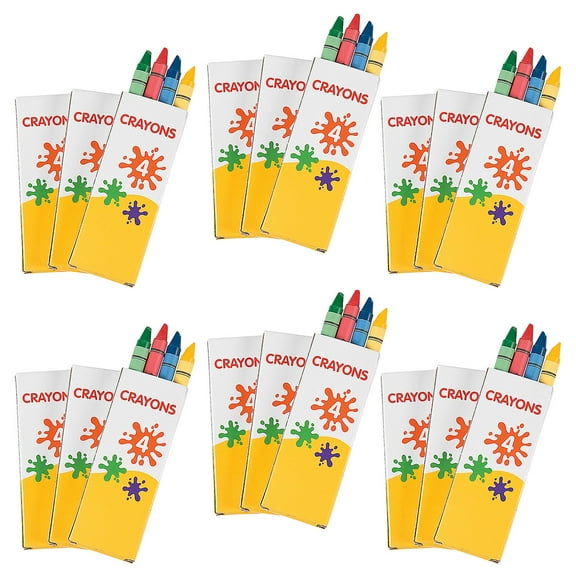 Fun Express Bulk 48 Boxes of Crayons - 4 Colors Per Box