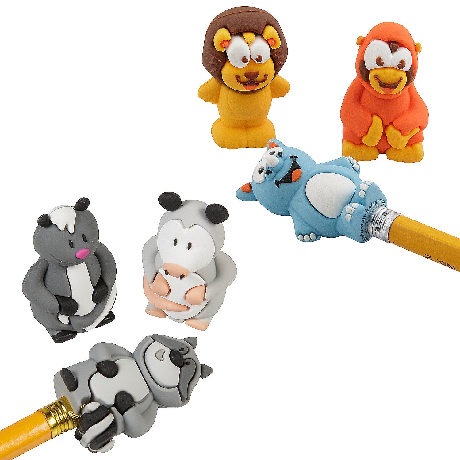 Fun Express Bulk 48 Pc. Animal Character Pencil Topper Assortment
