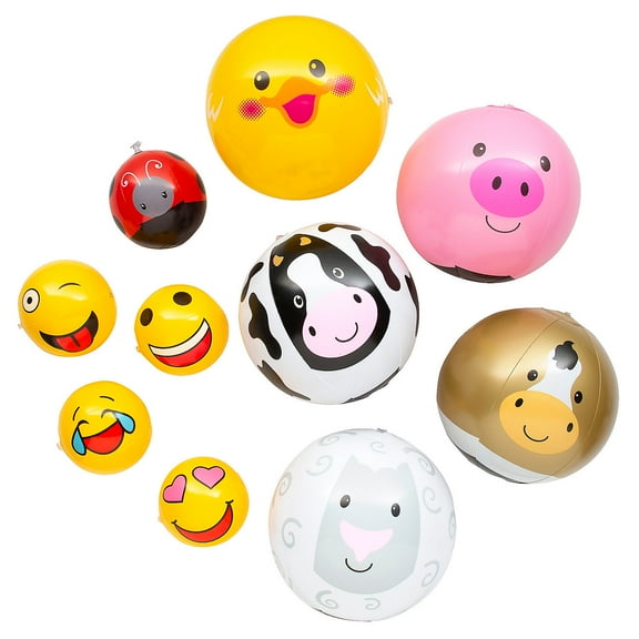 Fun Express Bulk 48 Pieces Cute Character Beach Ball Assortment Kit