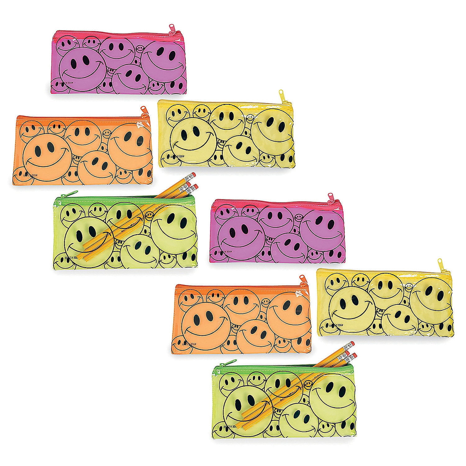 Fun Express Bulk 48 Pieces Smile Face Pencil Cases