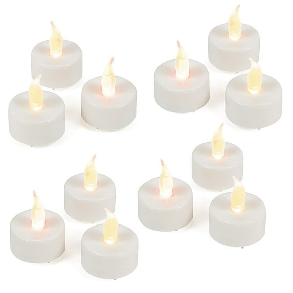 Fun Express Bulk 48 Pieces White Battery-Operated Tea Light Candles
