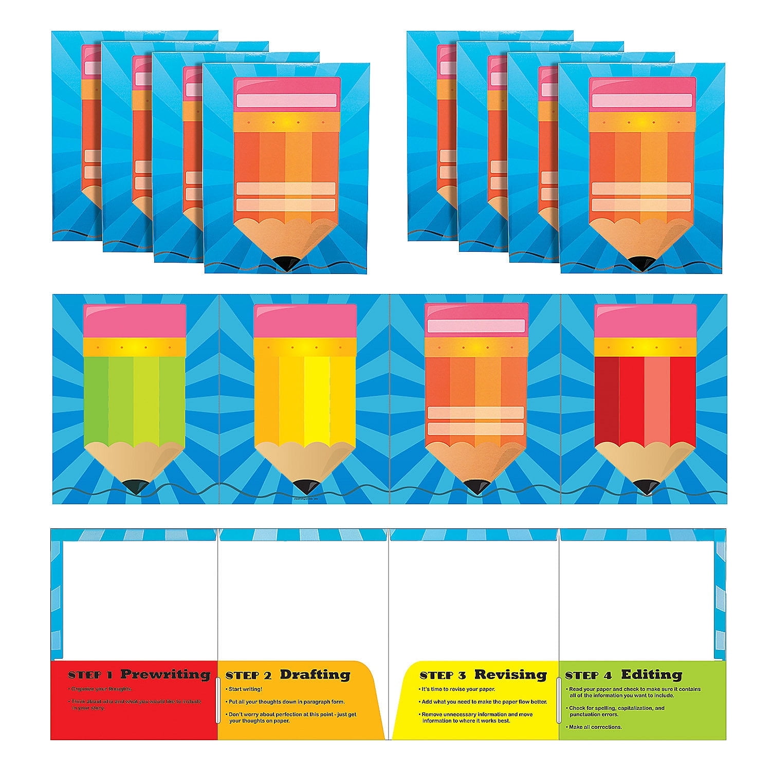 Fun Express Bulk 48 Pieces Writing Process Pocket Folders - Walmart.com