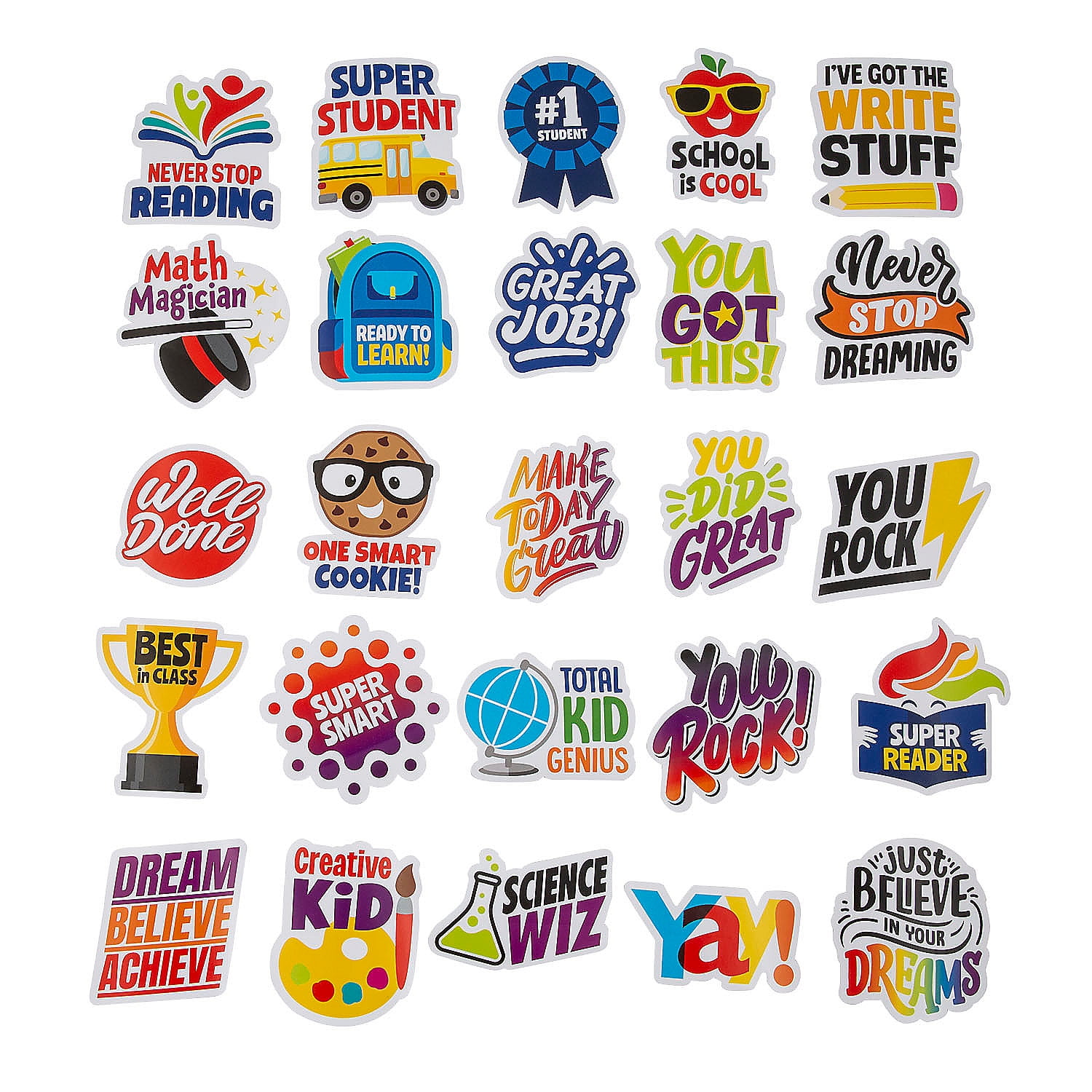 Fun Express Bulk 50 Pieces Classroom Reward Sticker Assortment ...