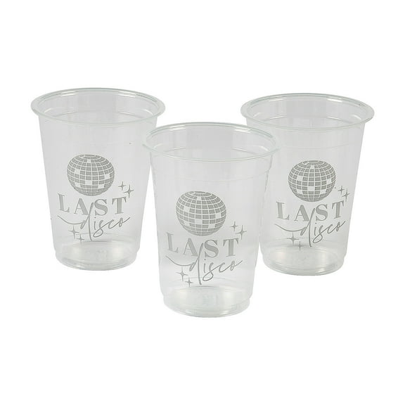 Bulk 50 pieces Last Disco Bachelorette Disposable Plastic Cups - 16 oz.