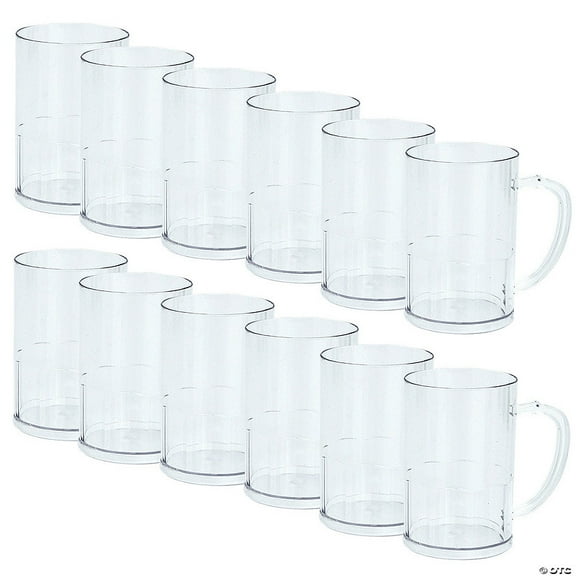 Versatile Clear Plastic Mugs with Handles - 60 Pieces