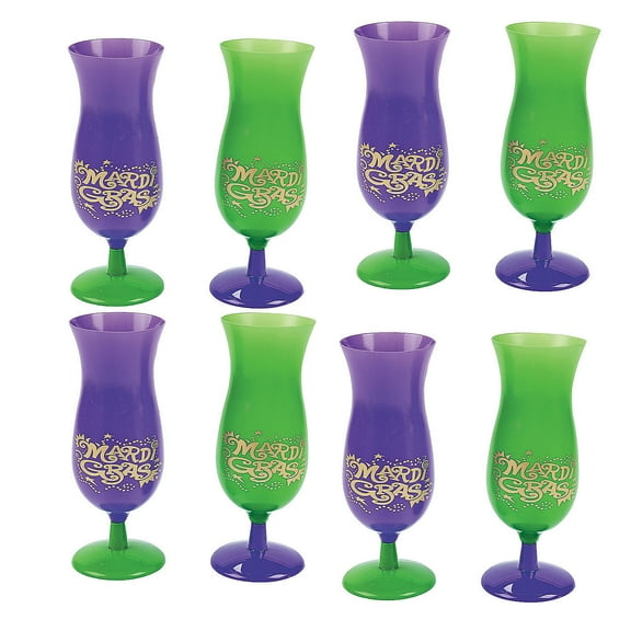 Fun Express Bulk 60 Count Mardi Gras Plastic Hurricane Glasses