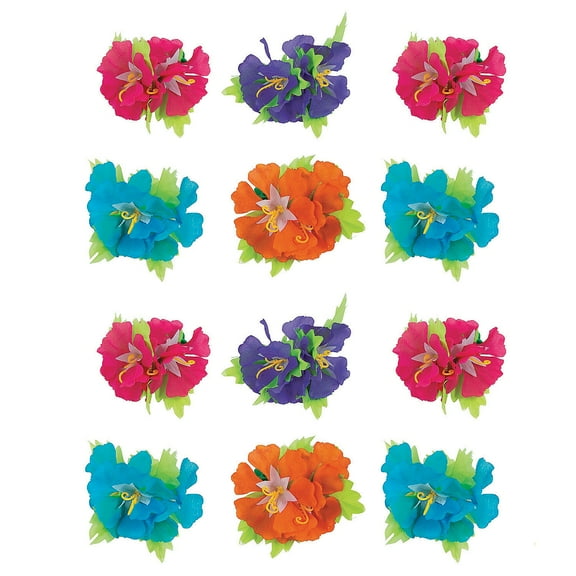 Fun Express Bulk 60 Pieces Hibiscus Hair Clips
