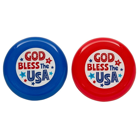 Fun Express Bulk 72 Pieces God Bless the USA Mini Flying Discs