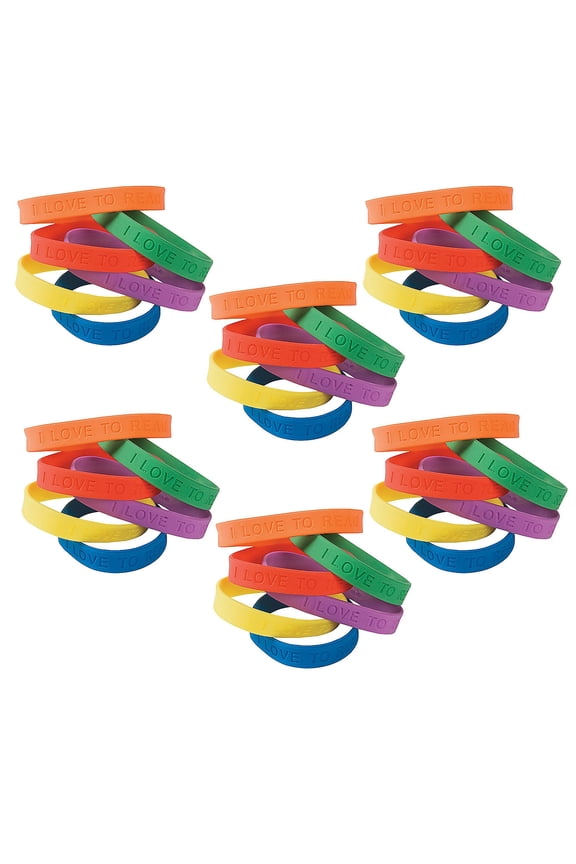 Bulk 72 Pieces I Love to Read Bracelets