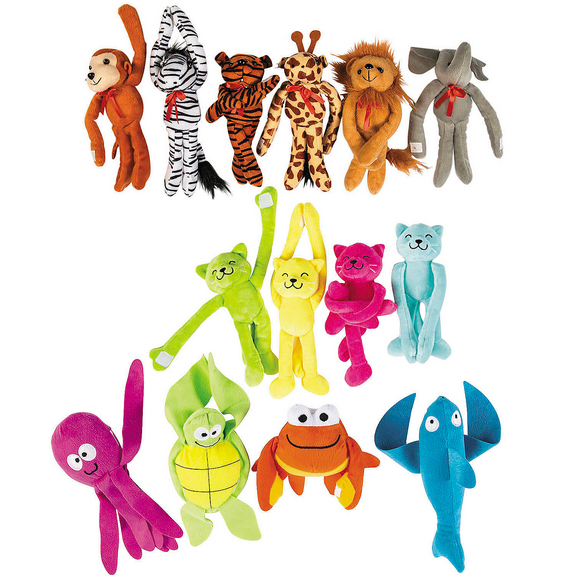 Fun Express Bulk 72 Pieces Long Arm Stuffed Animal Giveaway Kit
