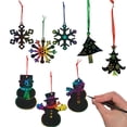 thumbnail image 1 of Fun Express Bulk 72 Pieces Magic Color Scratch Christmas Ornament Assortment, 1 of 1