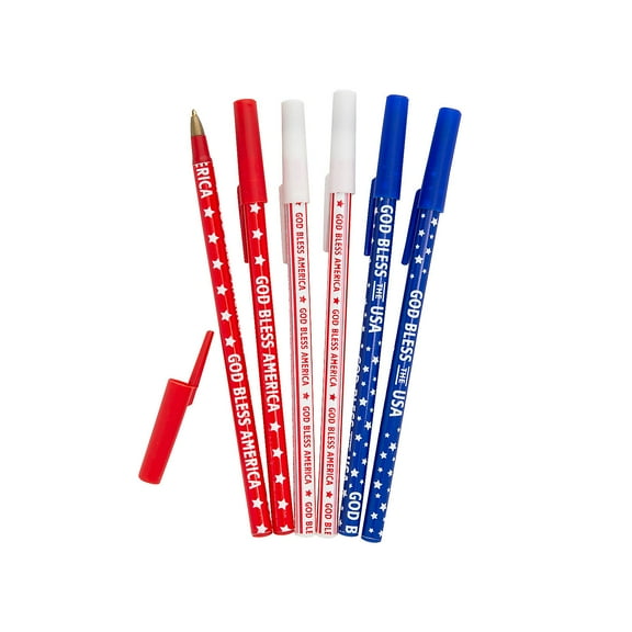 Fun Express Bulk 72 Pieces Patriotic God Bless America Pen Assortment