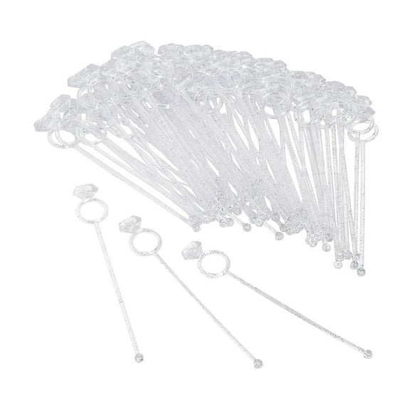 Fun Express Bulk 96 Pieces Diamond Ring Stir Sticks