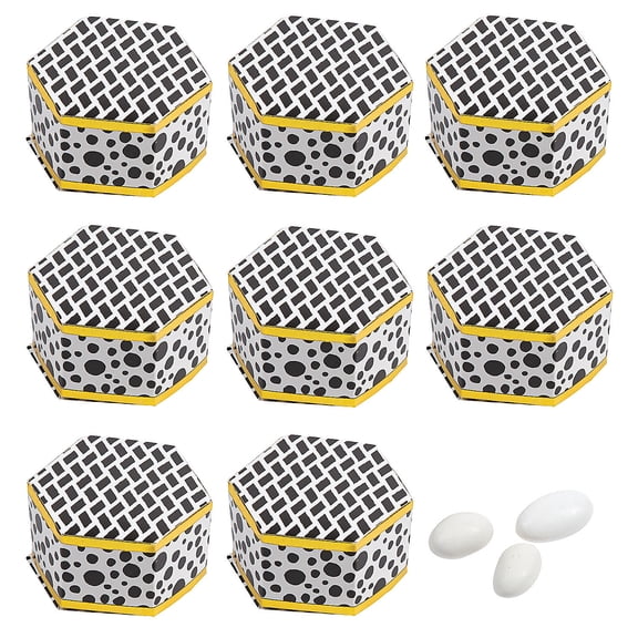 Fun Express Bulk 96 Pieces Modern Mixed Pattern Hexagon Favor Boxes