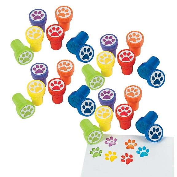 Fun Express Bulk 96 Pieces Paw Print Stampers