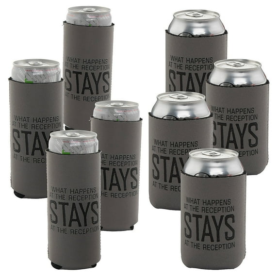 Fun Express Bulk 96 Pieces Premium Wedding Reception Slim & Standard Can Coolers
