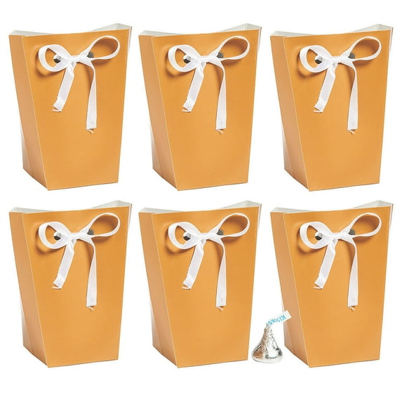 Fun Express Bulk 96 Pieces Small Copper Favor Boxes with Ribbon