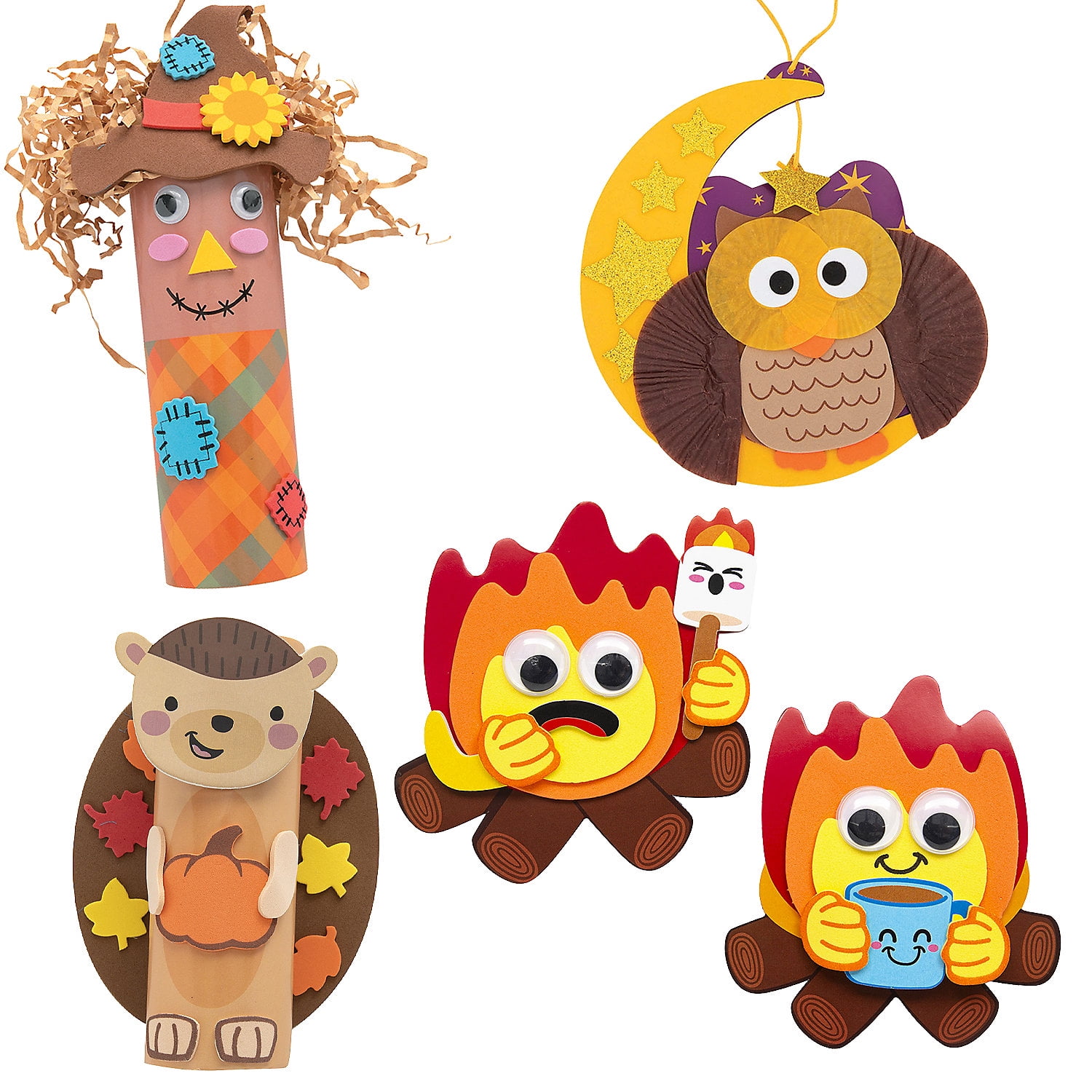 Fun Express Bulk Fall Character Craft Kit Activity Assortment - Makes ...