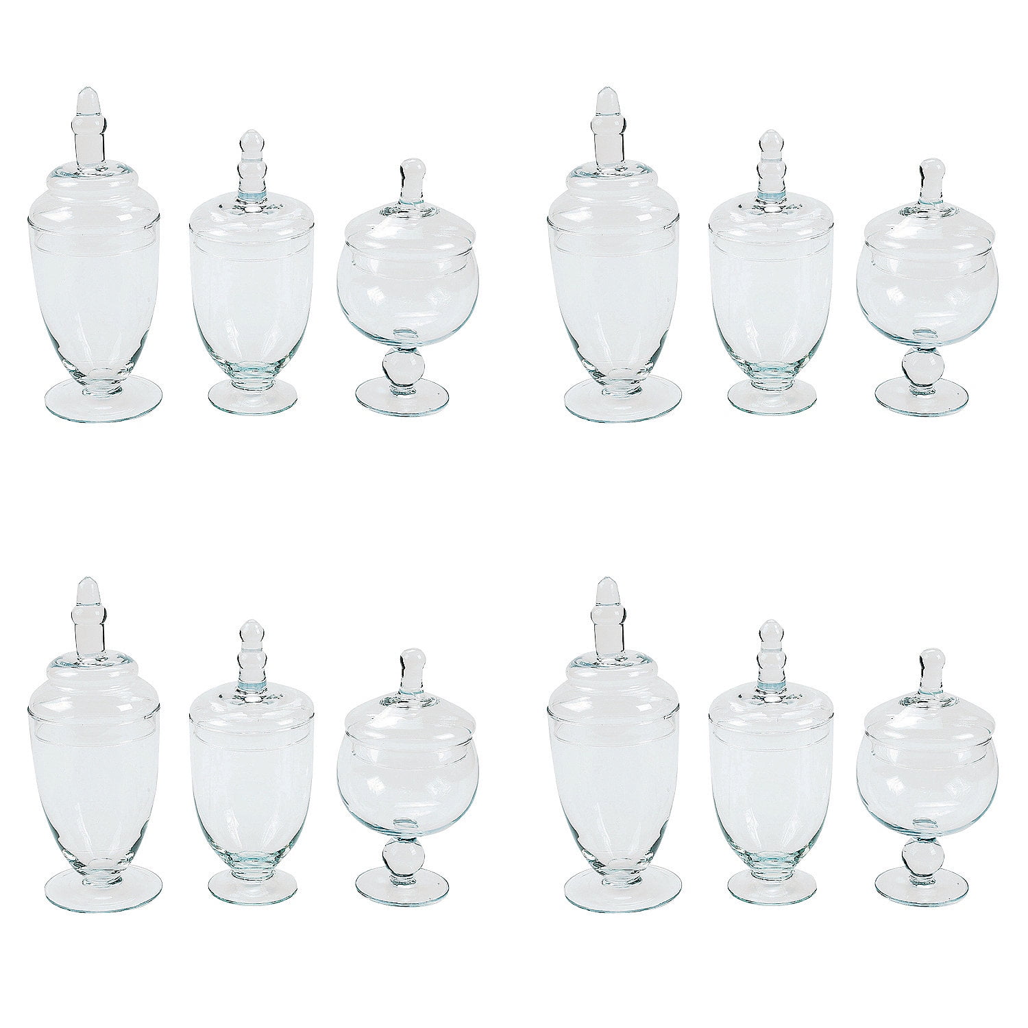 Elegant Clear Glass Jar Set with Lids - 12 Pieces