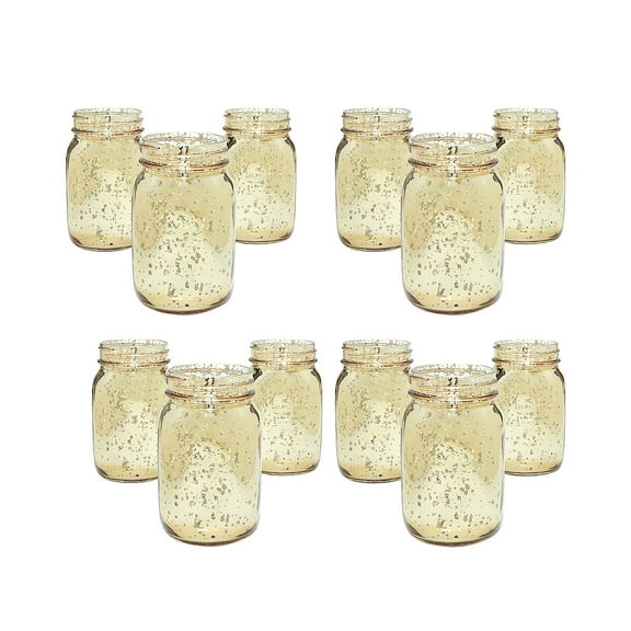 Fun Express Bulk Gold Mercury Mason Jars - 36 Pieces