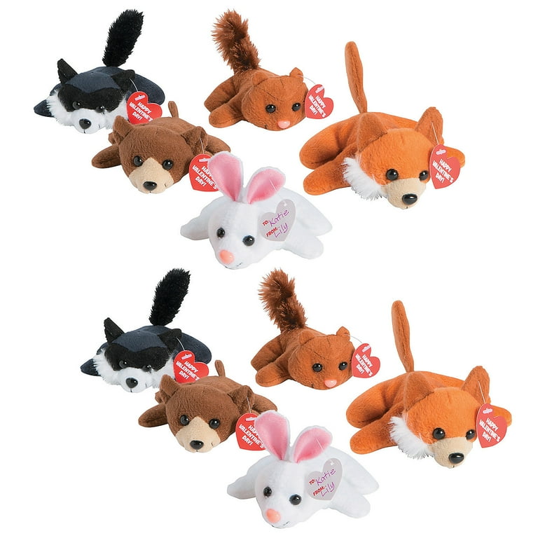 Fun Express Bulk Mini Stuffed Animal Assortment Valentine