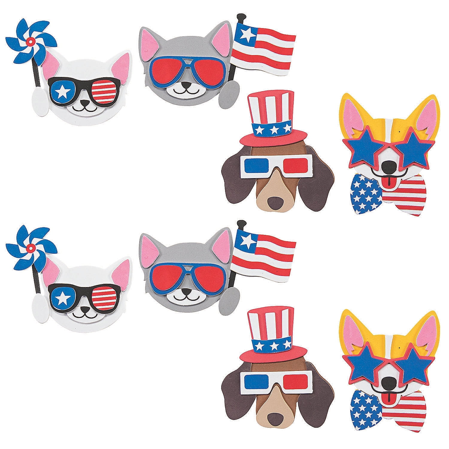 Fun Express Bulk Patriotic Pets Magnet Craft Kits - Makes 48