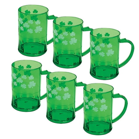 Fun Express Bulk St. Patrick's Day Shamrock Plastic Mugs 60 Pieces