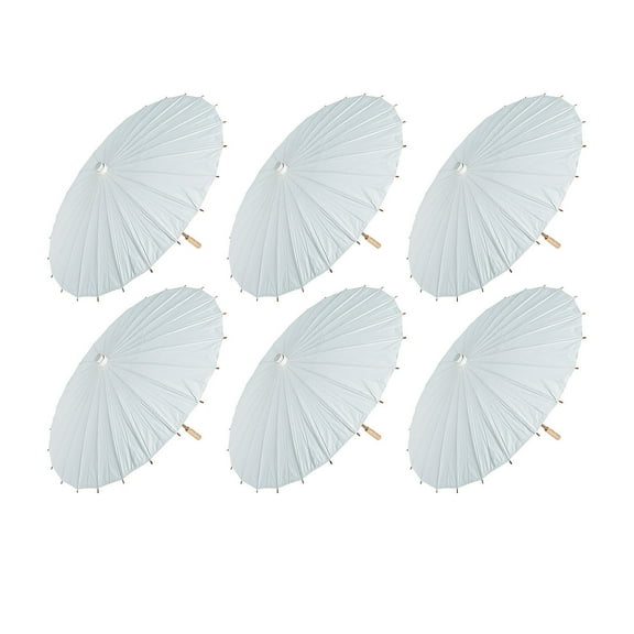Fun Express Bulk White Parasols - 12 Pieces