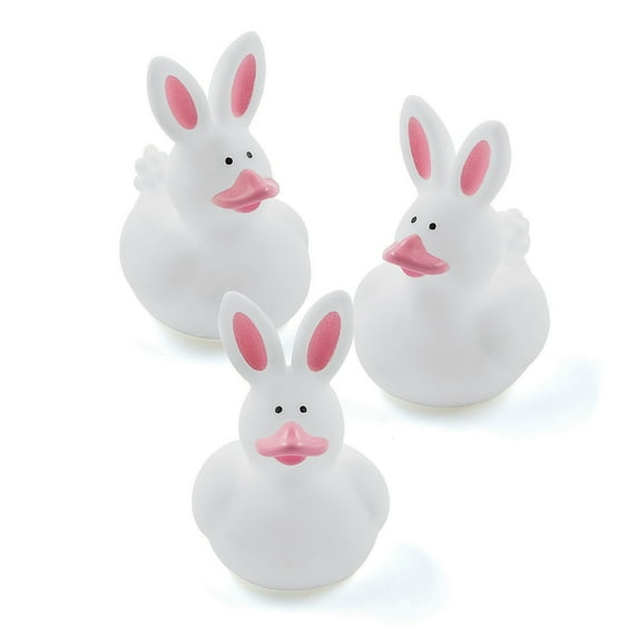 Adorable Bunny Rubber Ducks for Easter - 12 pieces with Whimsical Design