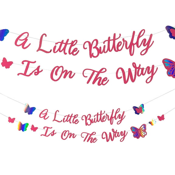 Fun Express Butterfly Baby Shower Garland - 2 Pc