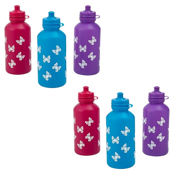 Fun Express Butterfly Reusable BPA-Free Plastic Water Bottles Bulk 60 Ct