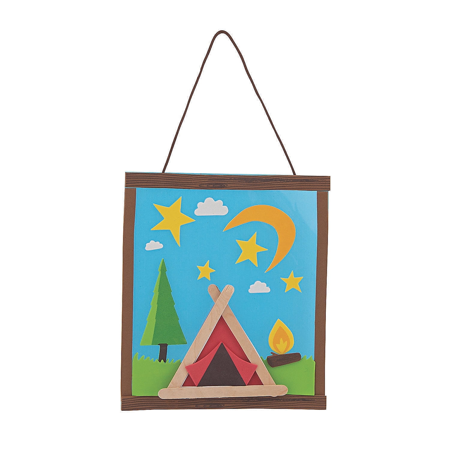 Fun Express Camp Craft Stick Sign Kit - Fun and Creative DIY Craft Kits for Kids - Ideal for Camp Activities Classroom Projects & Group Crafts - Perfect for Enhancing Creativity & Learning - 12 Piece