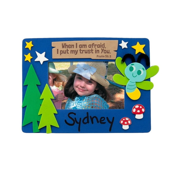 Fun Express Camp VBS Picture Frame Magnet Craft Kit DIY Vacation Bible School 2024 Arts & Crafts Summer Camp Activity Makes includes Foam Pieces & Magnets Multicolor - 12 Pieces