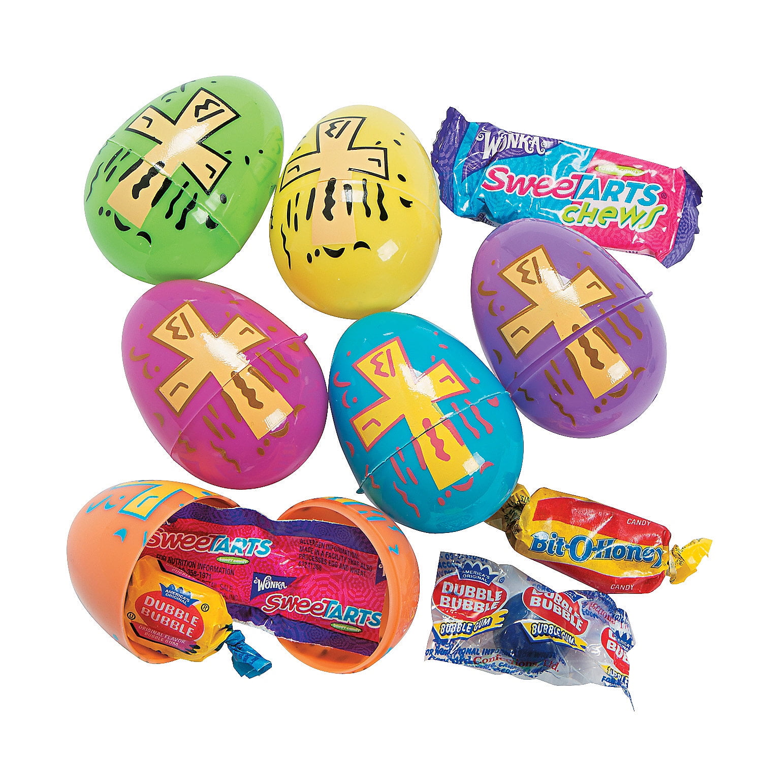 Fun Express Candy-Filled Religious Eggs, 24Pack, Bright Colors