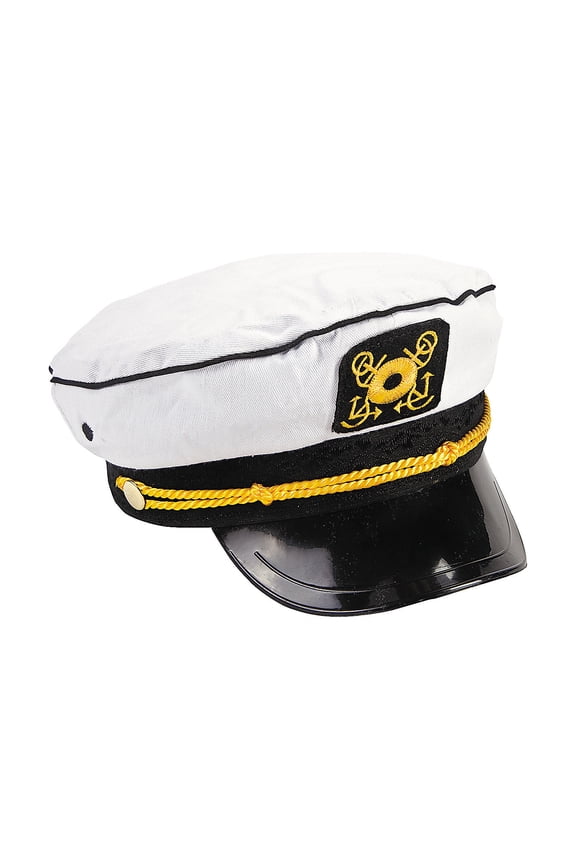Fun Express Captain's Cap, Costume Accessories, Halloween, Novelty Hats and Caps, Fits Most, 22" Circ.