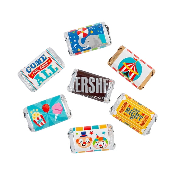 Fun Express Carnival Mini Candy Bar Sticker Labels - 30 Pc