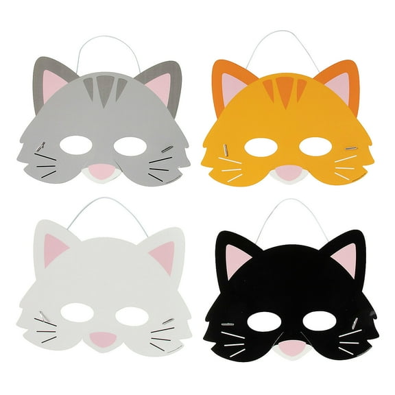 Cat Party Paper Masks  12 pieces
