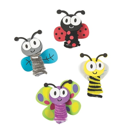Fun Express Chenille Bug Finger Puppets Craft Kit – Fun and Creative Craft Activity for Kids – Perfect for Parties Group Activities and DIY Craft Projects Easy to Assemble Puppets – 12 Pieces