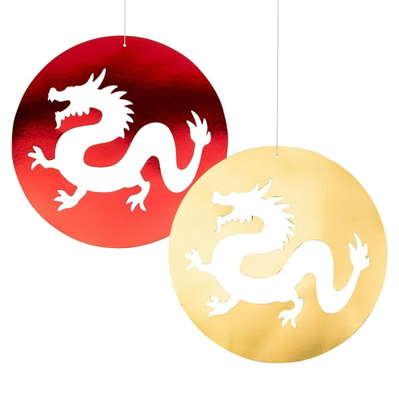 Fun Express Chinese New Year Décor Dragon Foil Cutouts, 12 Pack