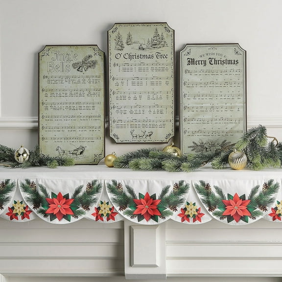 Fun Express Christmas Scarf Mantel Holiday Decoration Kit - 4 Pieces