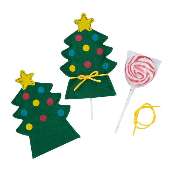 Fun Express Christmas Tree Lollipop Covers - 12 Pc
