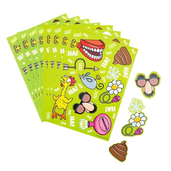 Fun Express Classic Gags Sticker Sheets - 24 Pieces