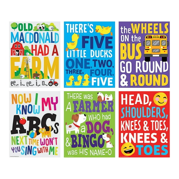 Fun Express Classic School Song Posters - 6 Pc.