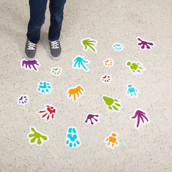 Fun Express Classroom Pets Footprints Floor Clings